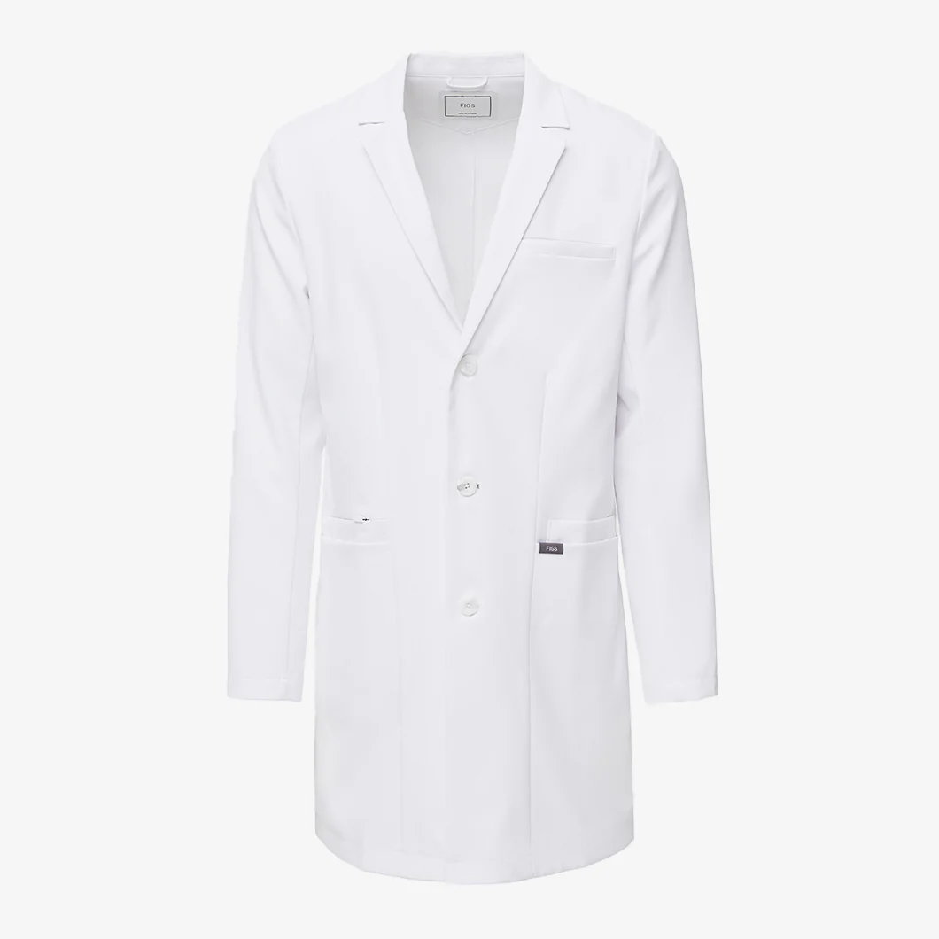 men's White Harlem - Slim Long Lab Coat - Image 16