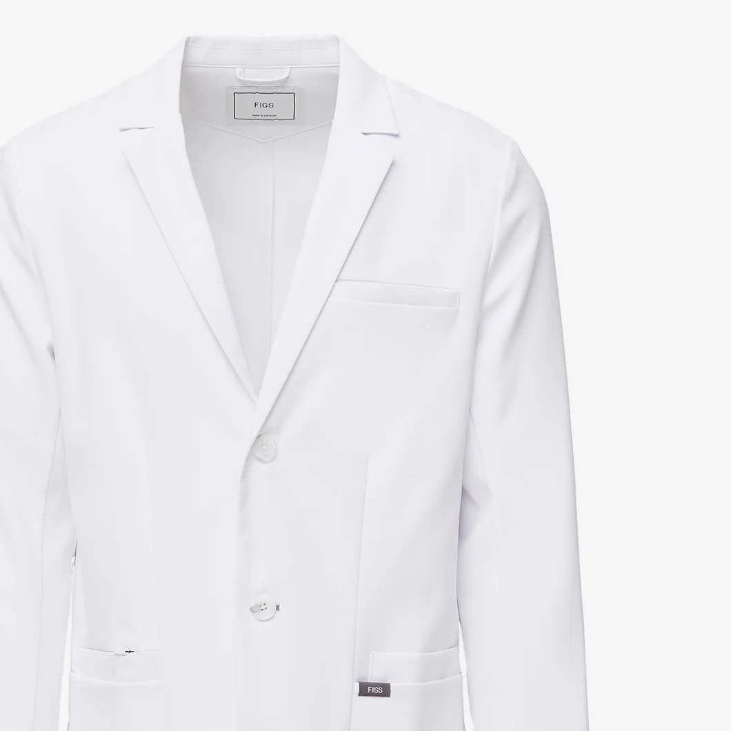men's White Harlem - Slim Long Lab Coat - Image 17