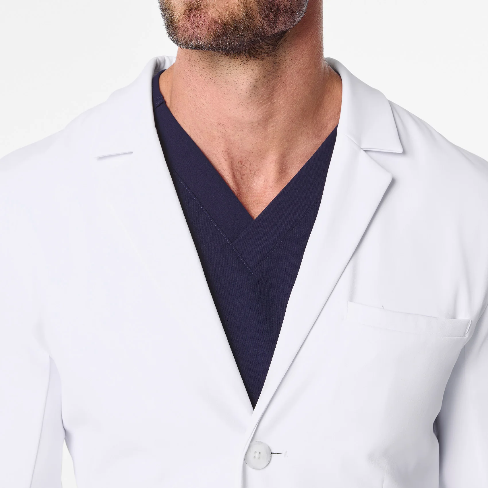 men's White Harlem - Slim Long Lab Coat - Image 6