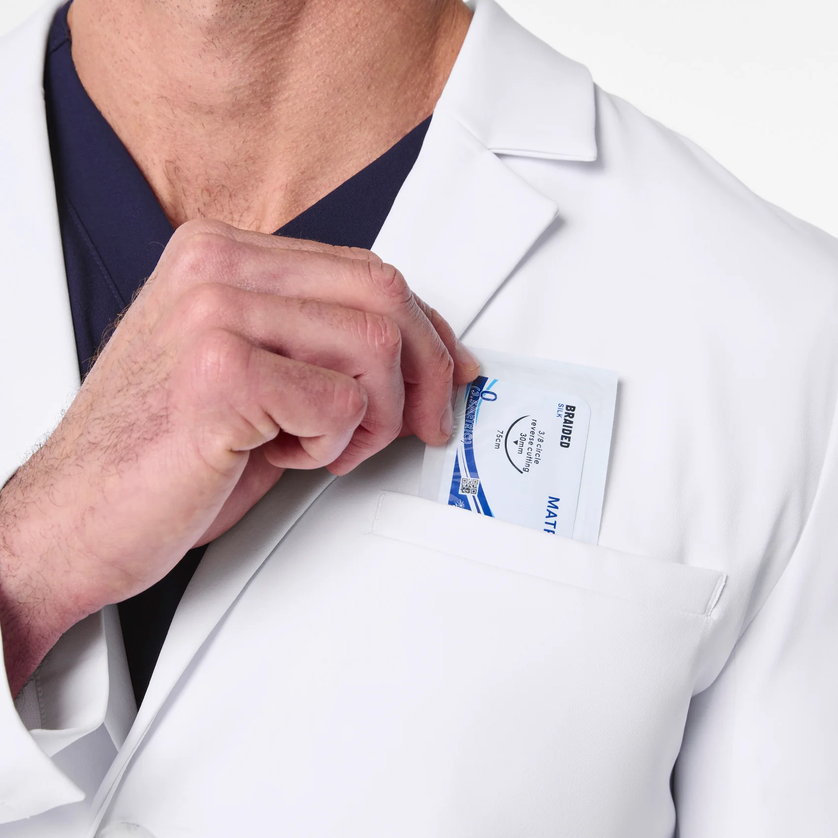 men's White Harlem - Slim Long Lab Coat - Image 7