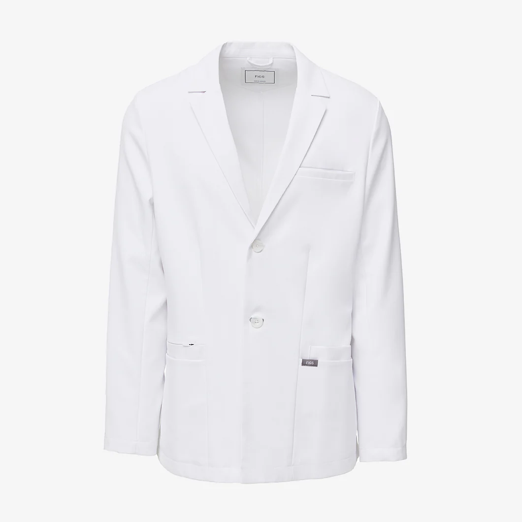 men's White Harlem - Slim Short Lab Coat - Image 14