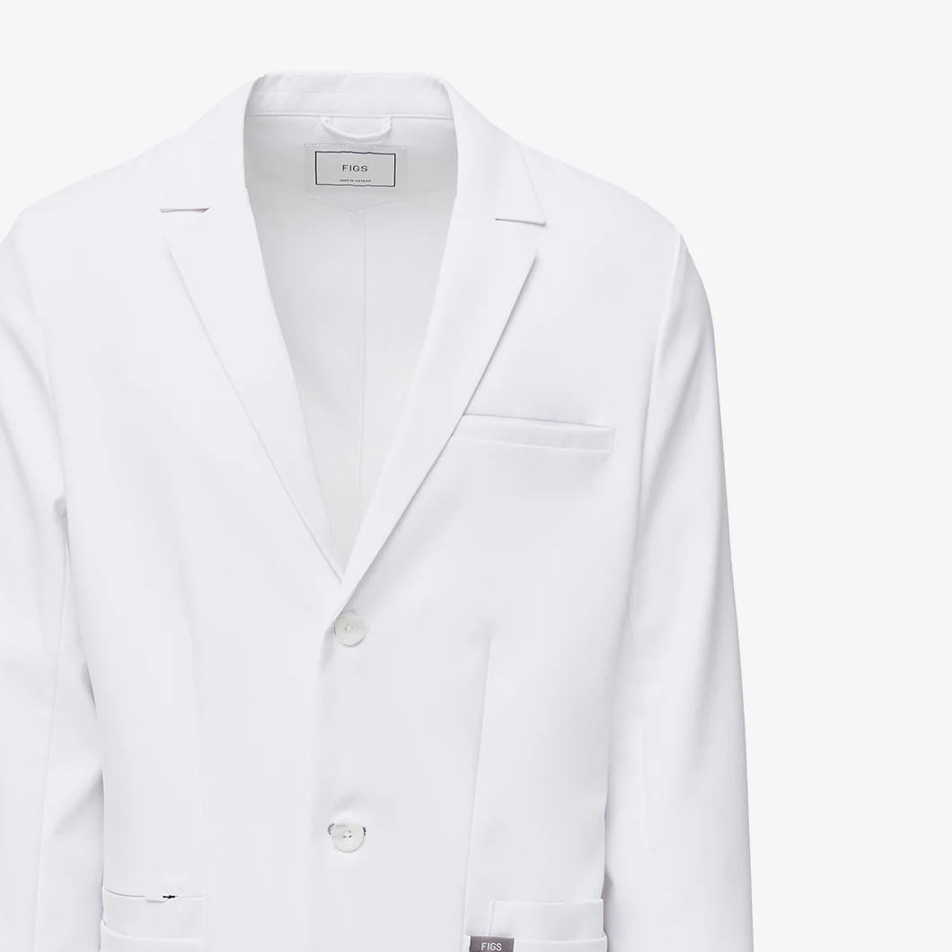 men's White Harlem - Slim Short Lab Coat - Image 15