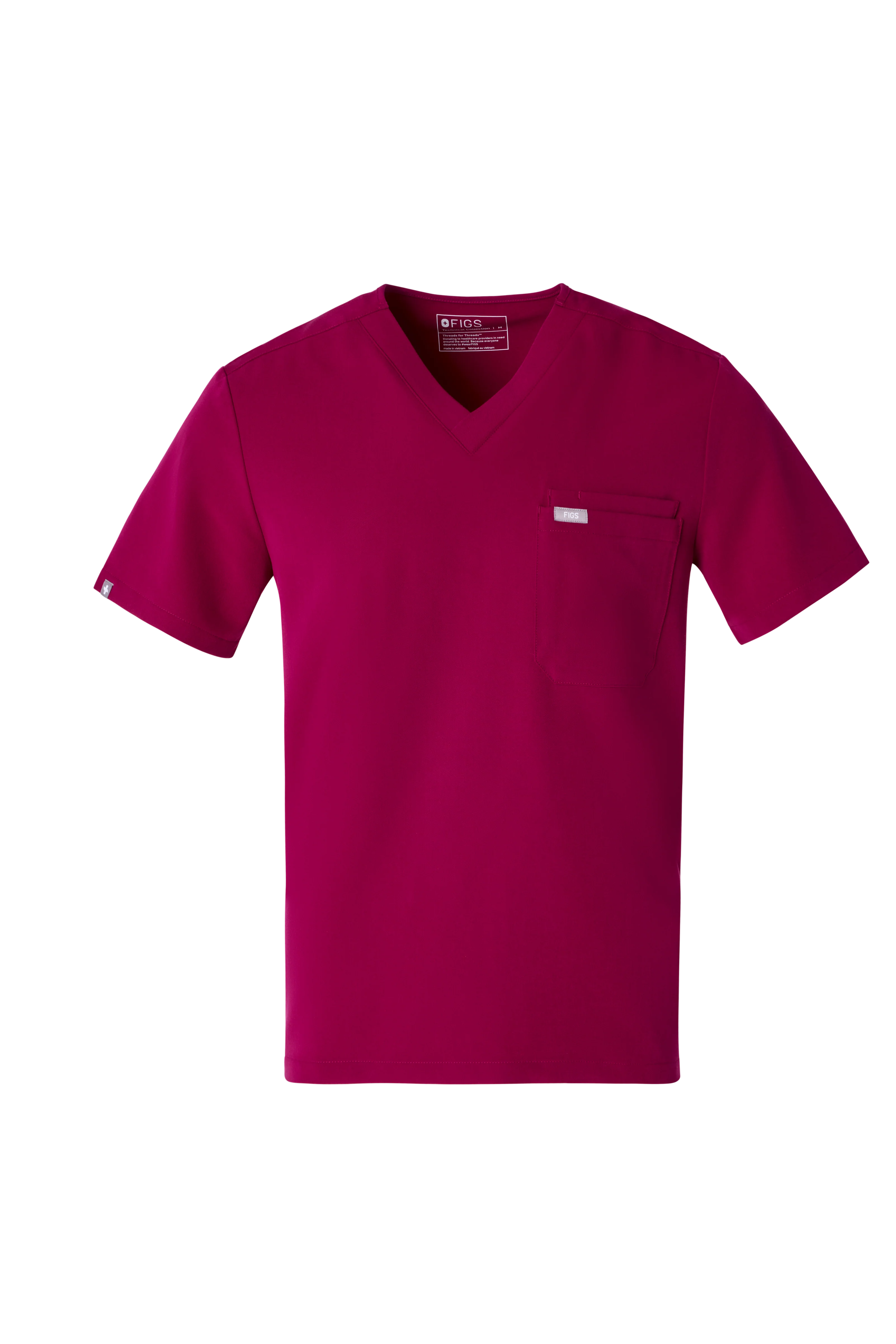 men's Dark Magenta Leon - Three-Pocket Scrub Top™ - Image 7