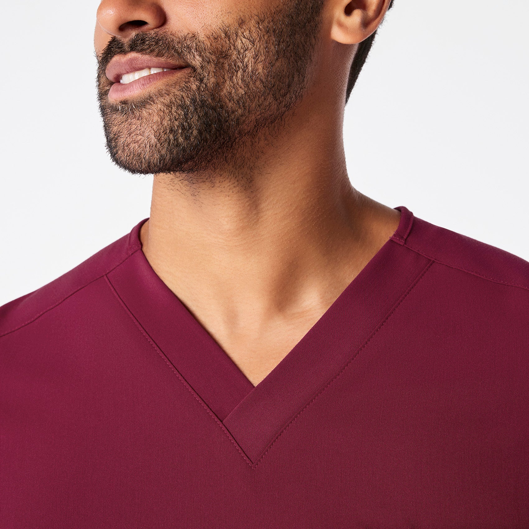 men's Deep Cranberry Leon - Three-Pocket Scrub Top⢠- Image 5