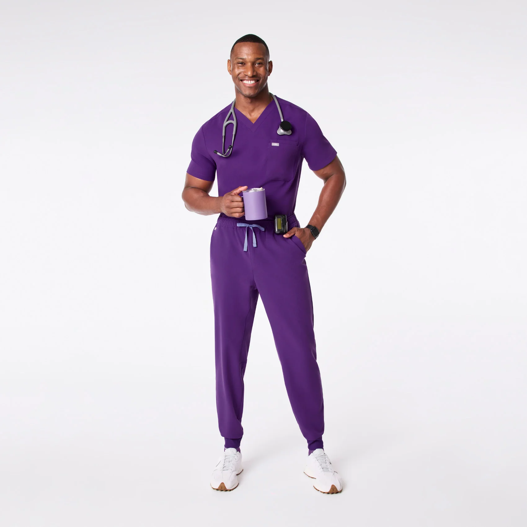 men's Digital Grape Leon - Three-Pocket Scrub Top™ - Image 2