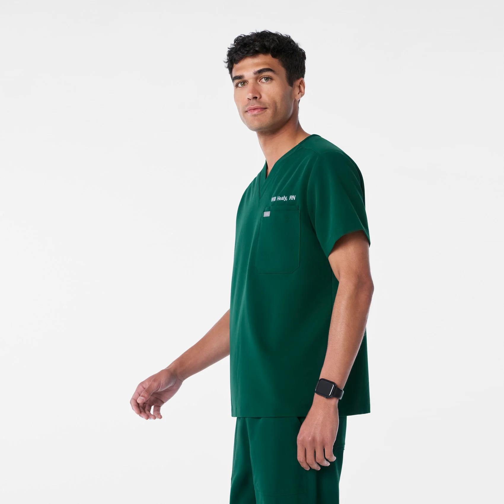 men's Forest Green Leon - Three-Pocket Scrub Top⢠- Image 3