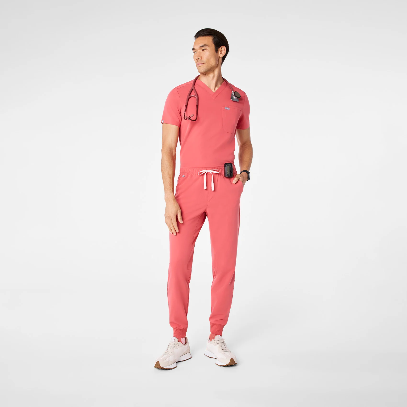 men's Pulmonary Pink Leon - Three-Pocket Scrub Top⢠- Image 2
