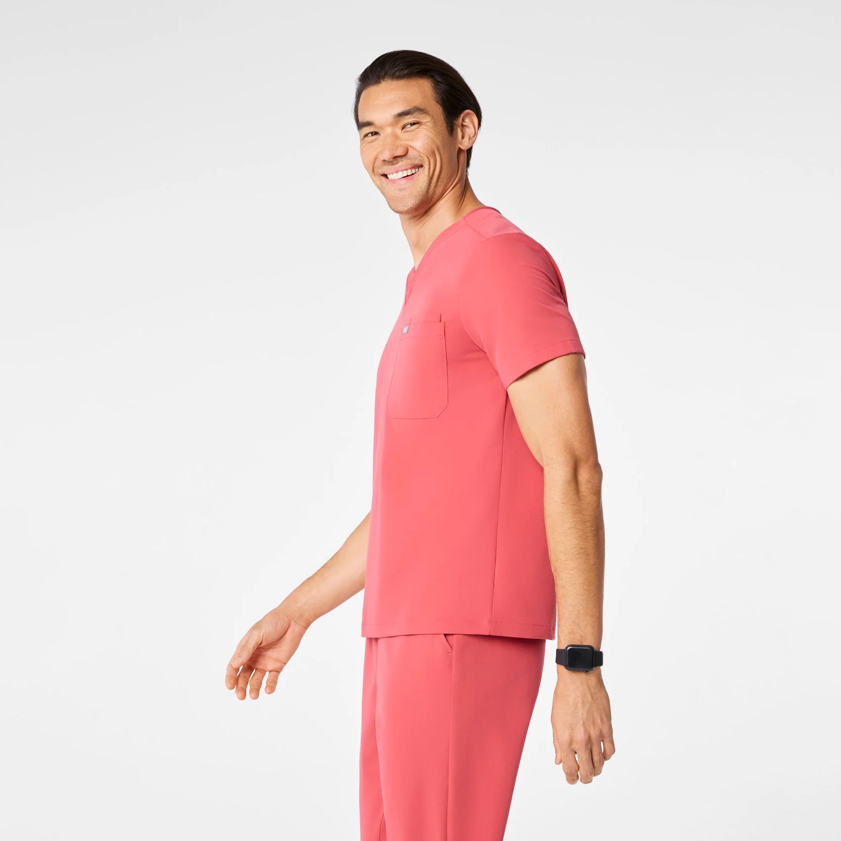 men's Pulmonary Pink Leon - Three-Pocket Scrub Top⢠- Image 3