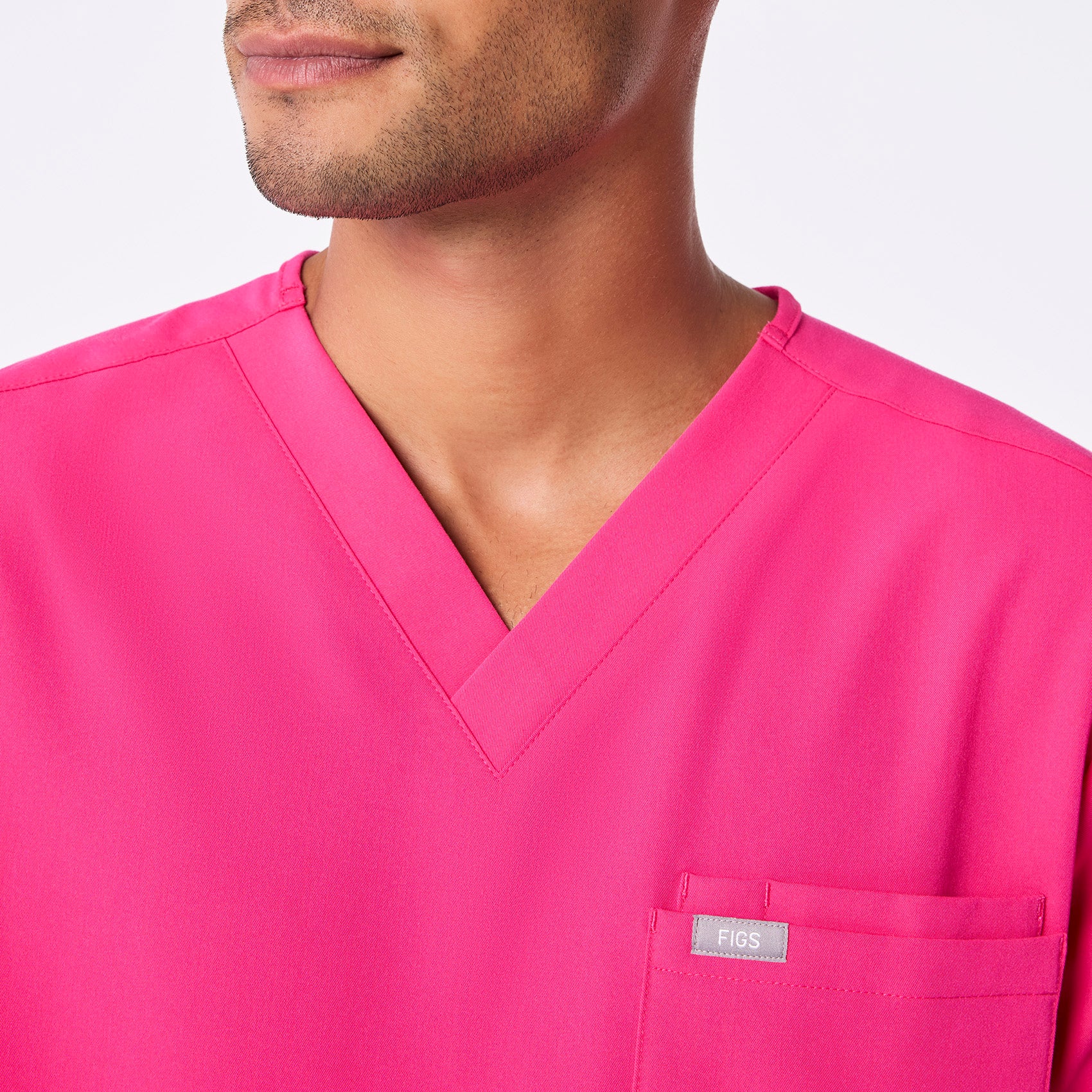 men's Shocking Pink Leon - Three-Pocket Scrub Top™ - Image 5