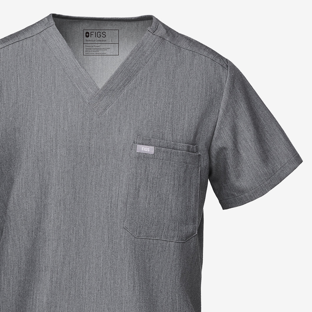 men's Surgical Green Leon - Three-Pocket Scrub Top™ - Image 9