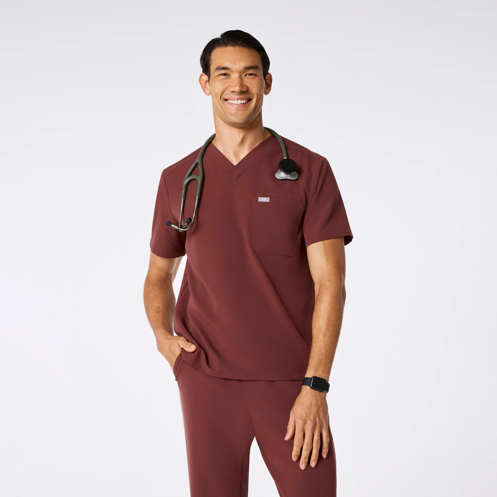 men's Walnut Leon - Three-Pocket Scrub Top™