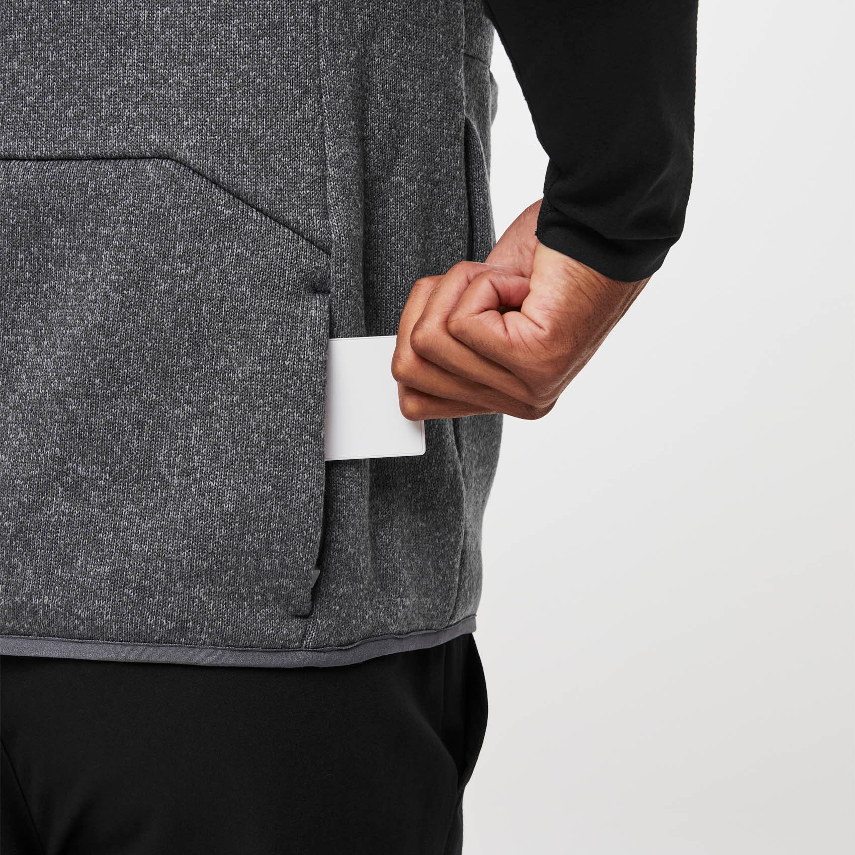 men's Heathered Dark Charcoal On-Shift™ Sweater Knit Vest - Image 5