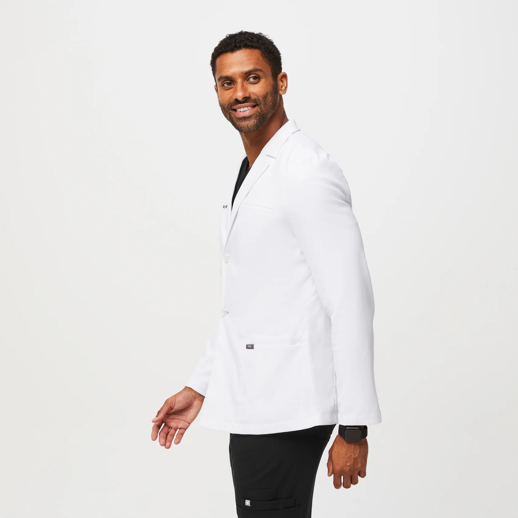 Men's White Harlem - Short Lab Coat - Image 3