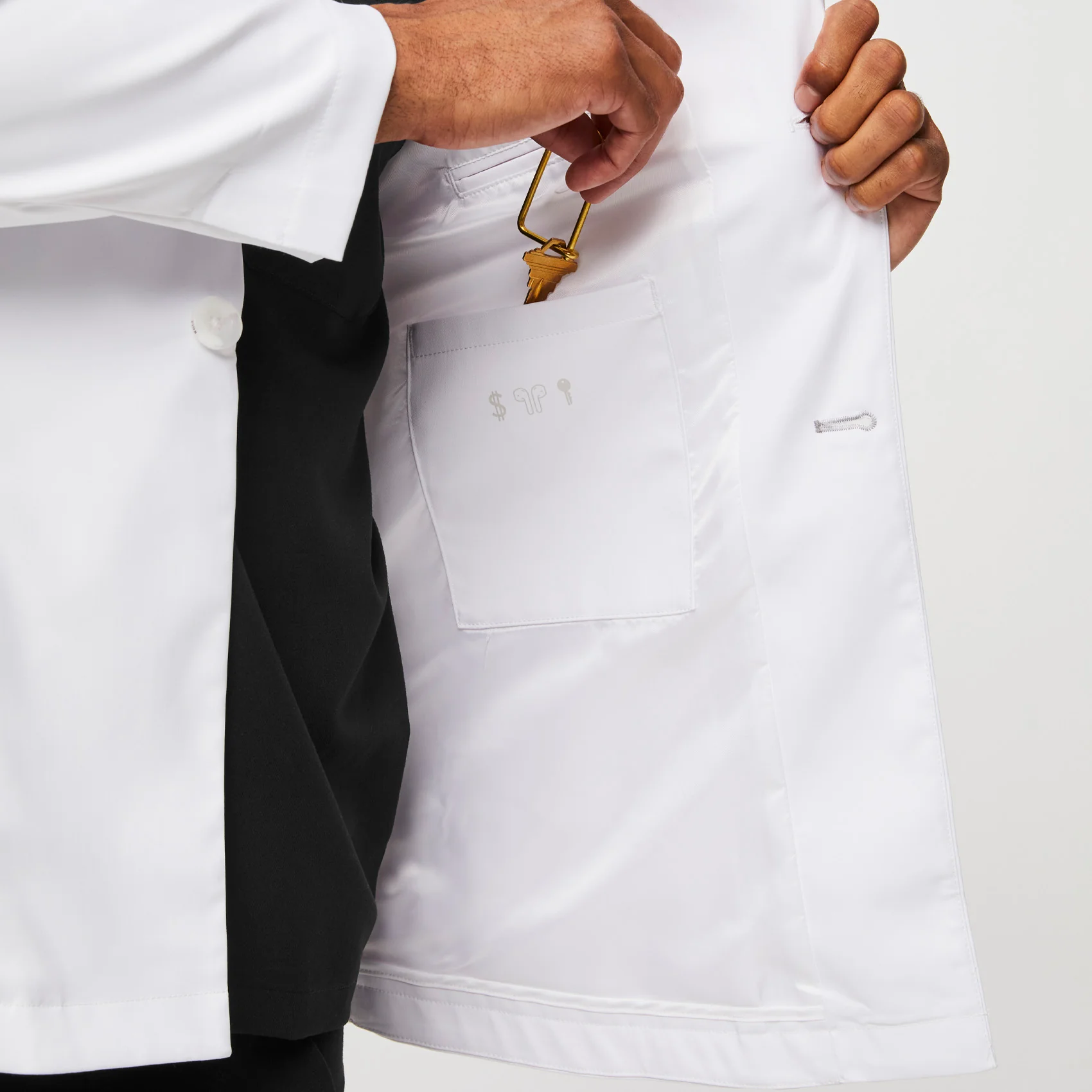 Men's White Harlem - Short Lab Coat - Image 7