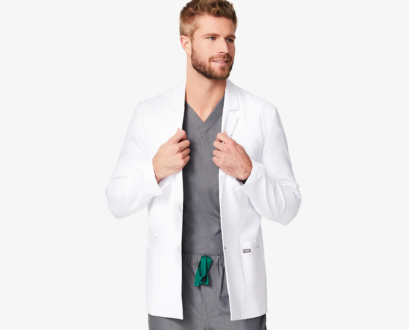 Men's White Harlem - Short Lab Coat - Image 9