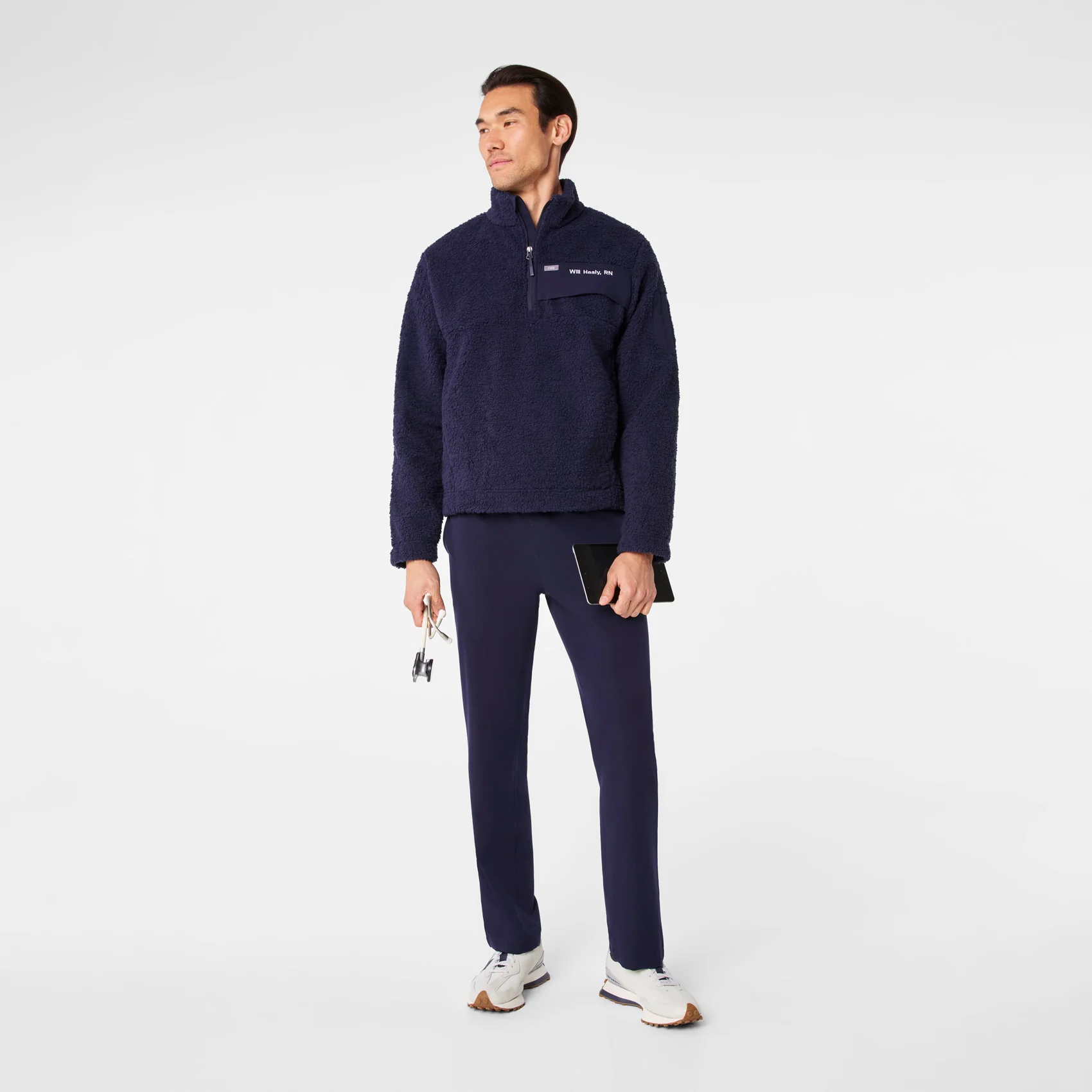 men's Navy On-Shift High Pile - Fleece Pullover Jacket™ - Image 2