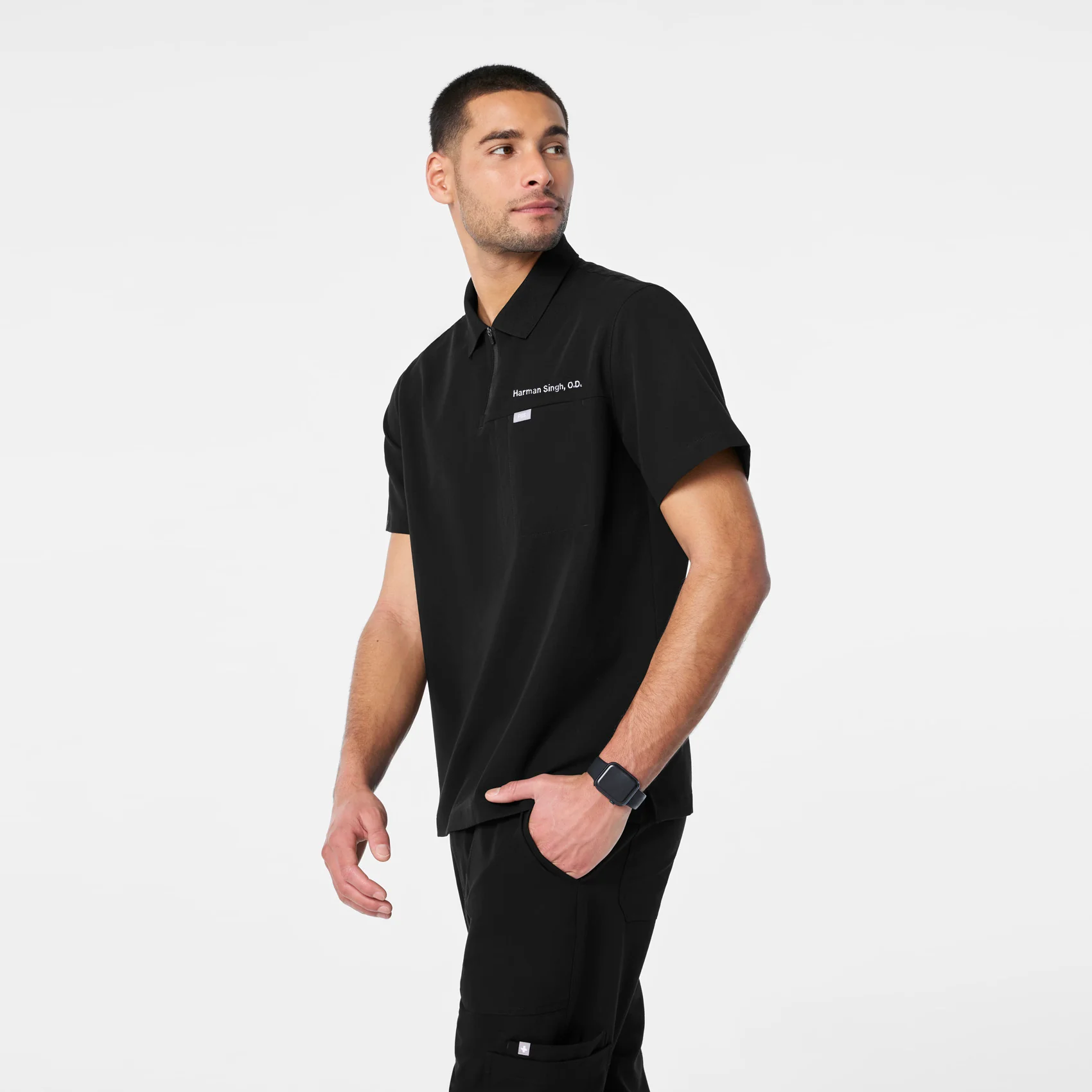 men's Black Jasper Polo - Scrub Top - Image 3