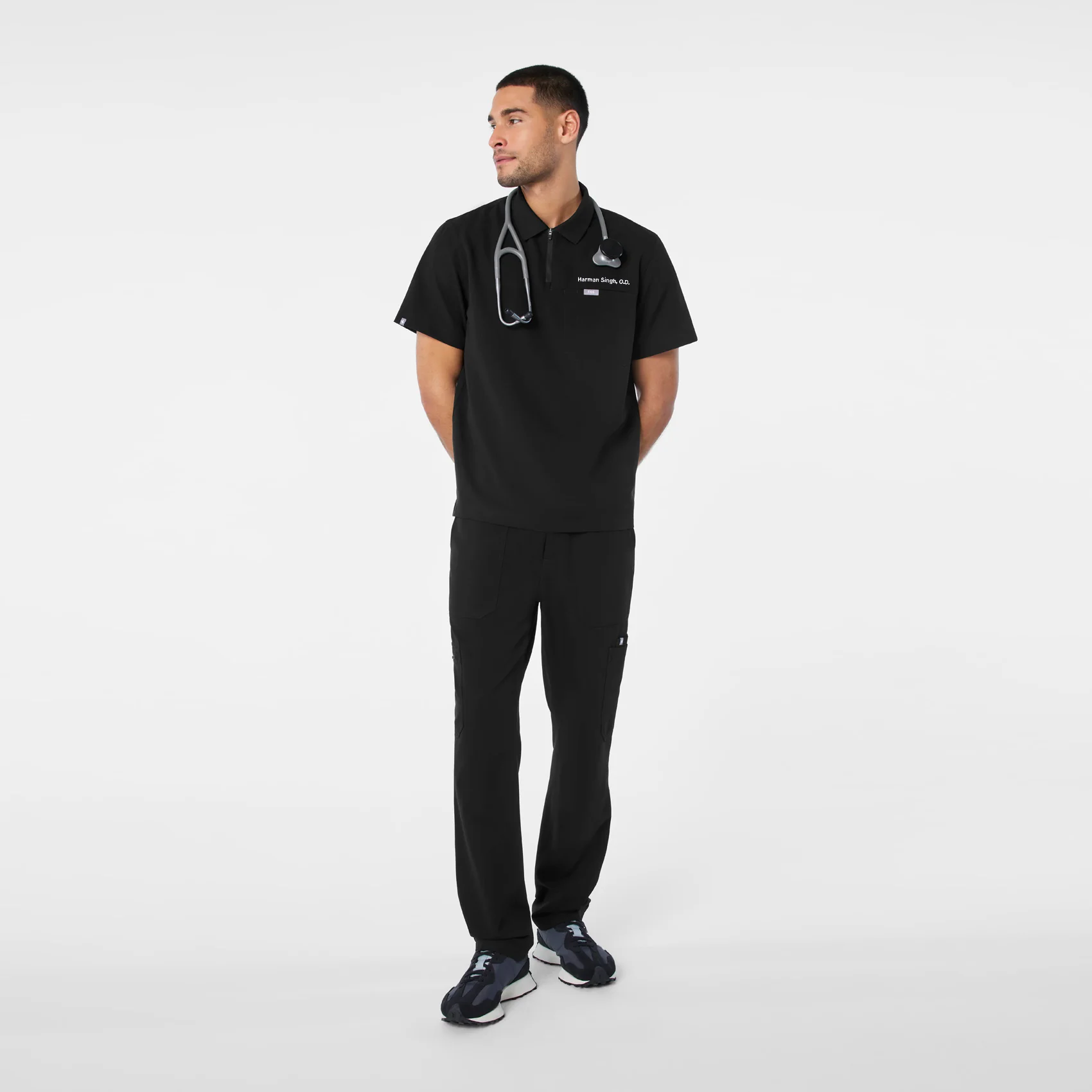 men's Black Jasper Polo - Scrub Top - Image 5