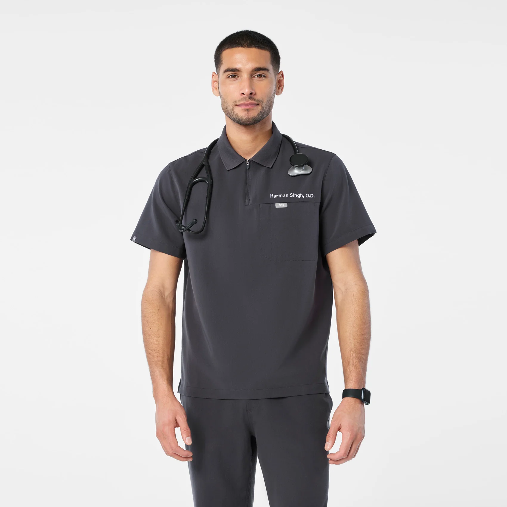 men's Charcoal Jasper Polo - Scrub Top