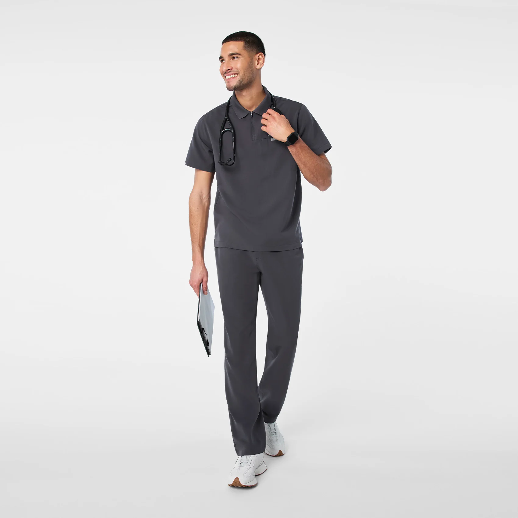 men's Charcoal Jasper Polo - Scrub Top - Image 5