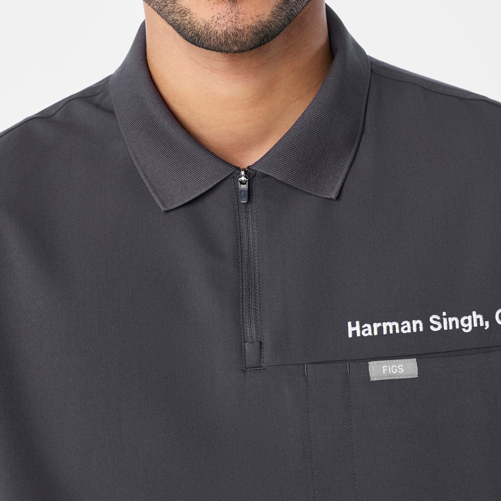 men's Charcoal Jasper Polo - Scrub Top - Image 6