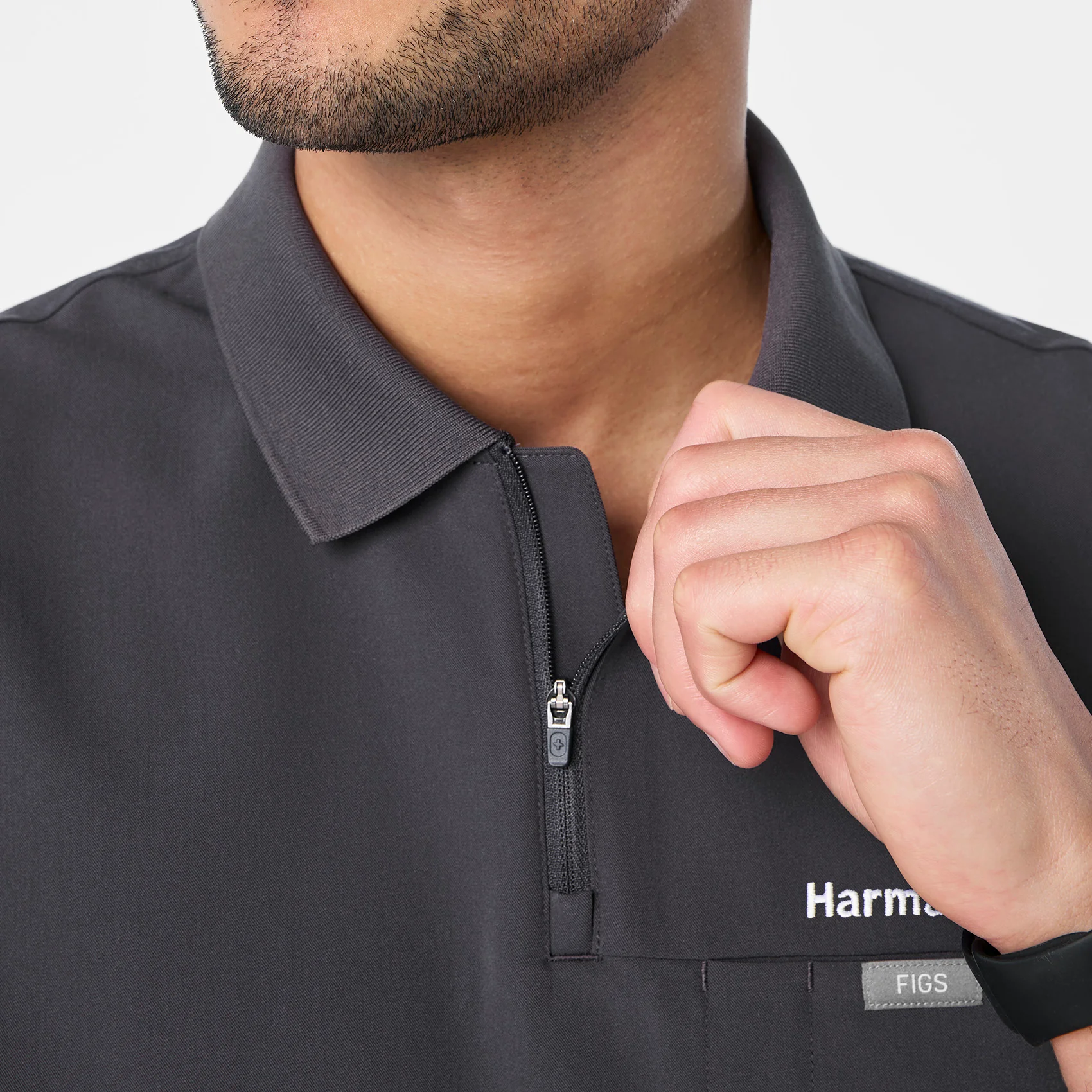men's Charcoal Jasper Polo - Scrub Top - Image 8