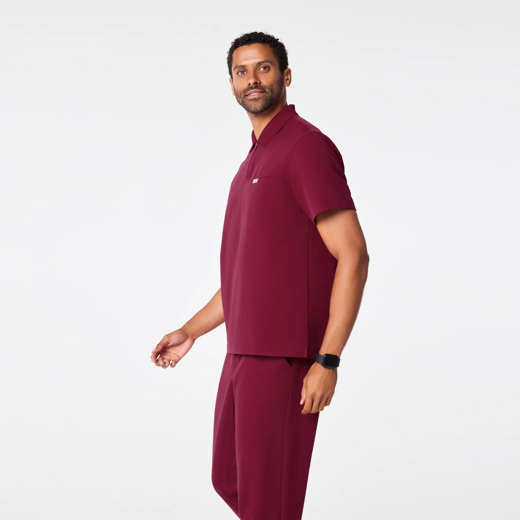 men's Deep Cranberry Jasper Polo - Scrub Top - Image 3