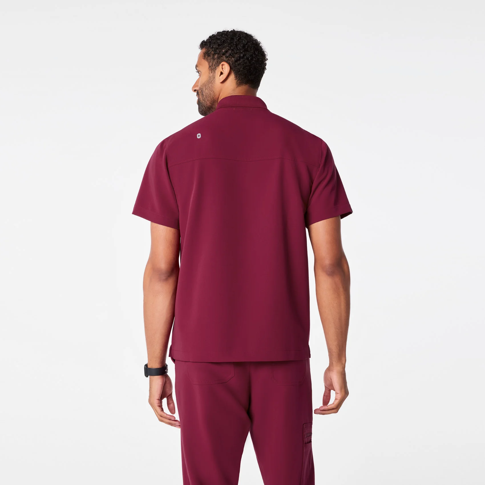 men's Deep Cranberry Jasper Polo - Scrub Top - Image 4
