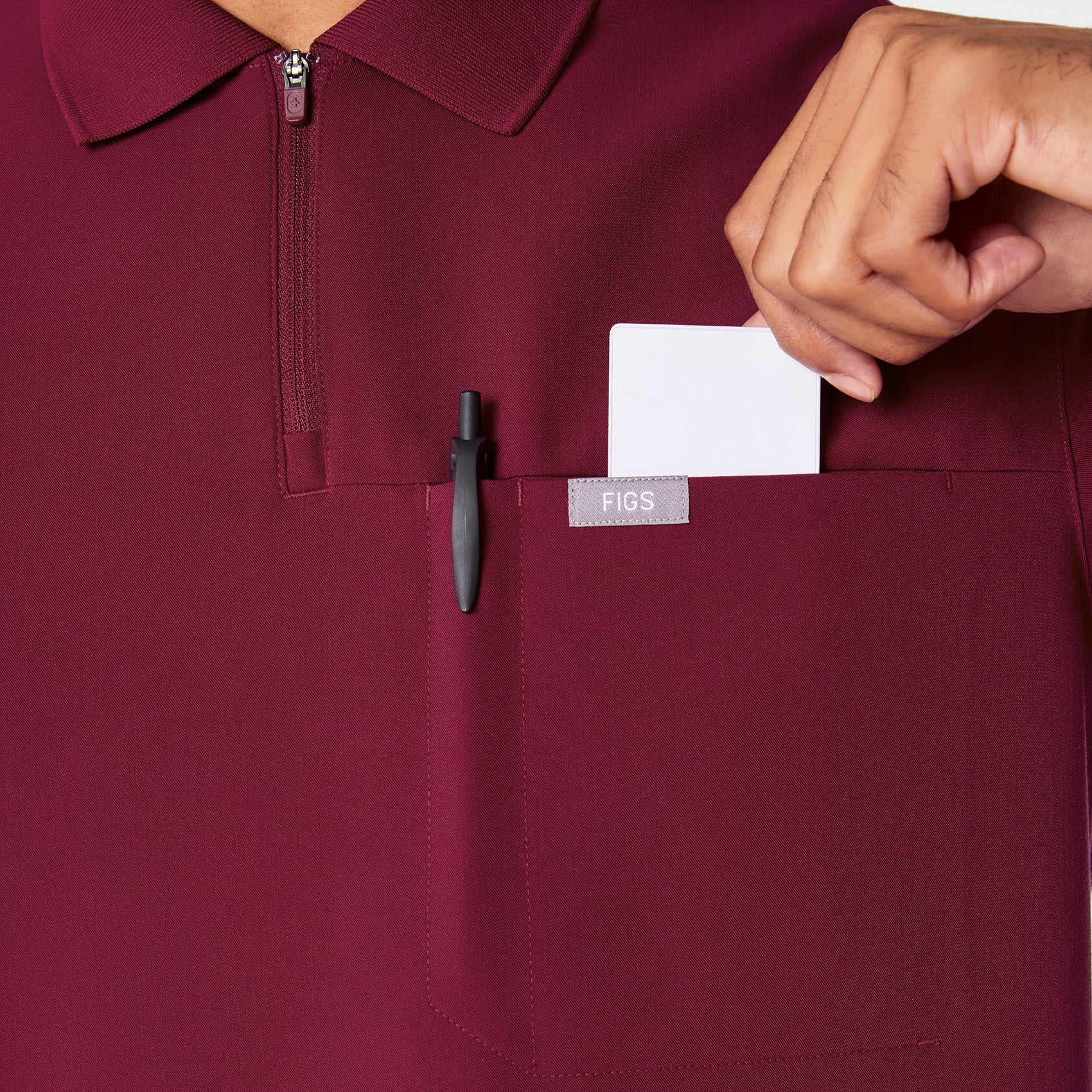 men's Deep Cranberry Jasper Polo - Scrub Top - Image 8