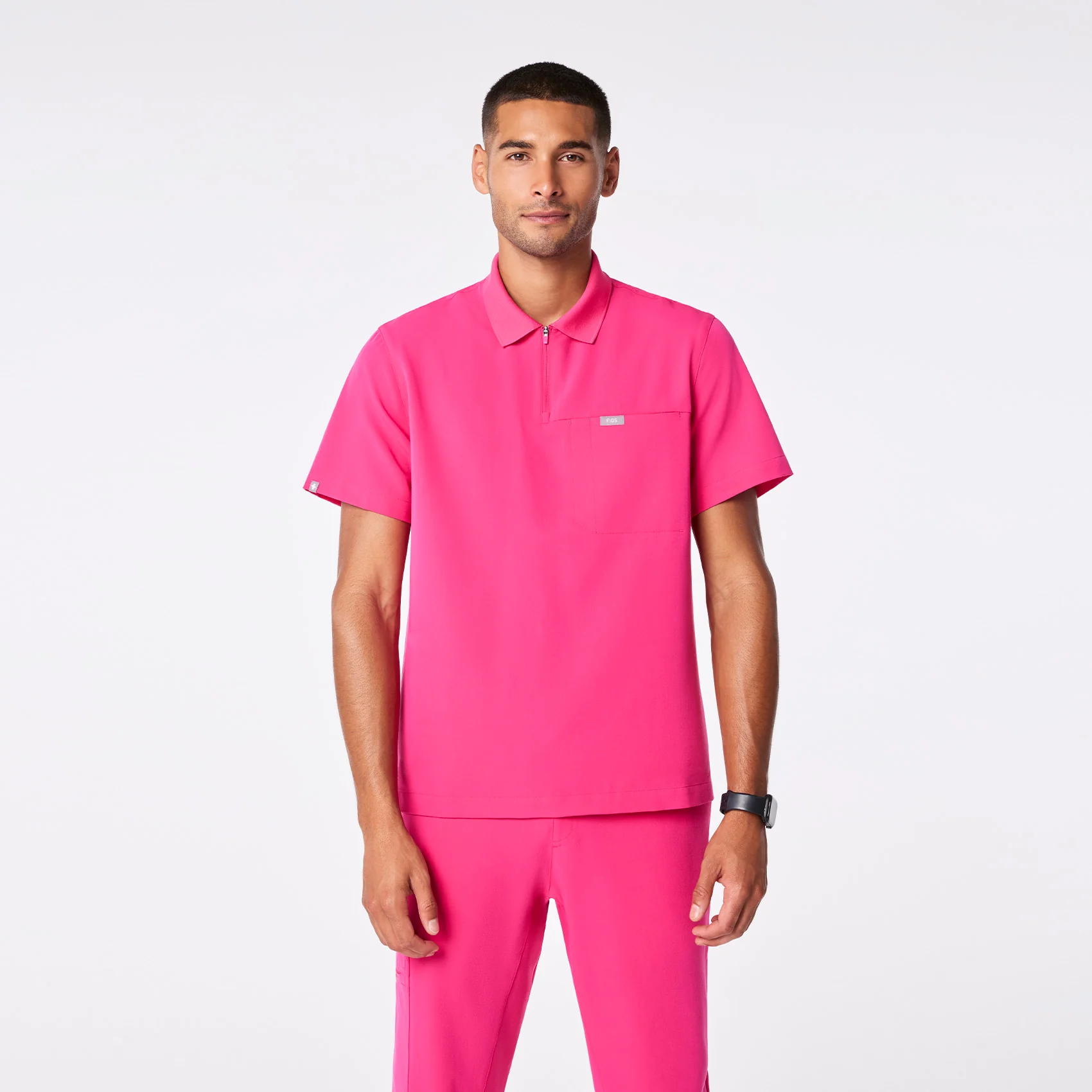 men's Shocking Pink Jasper Polo - Scrub Top