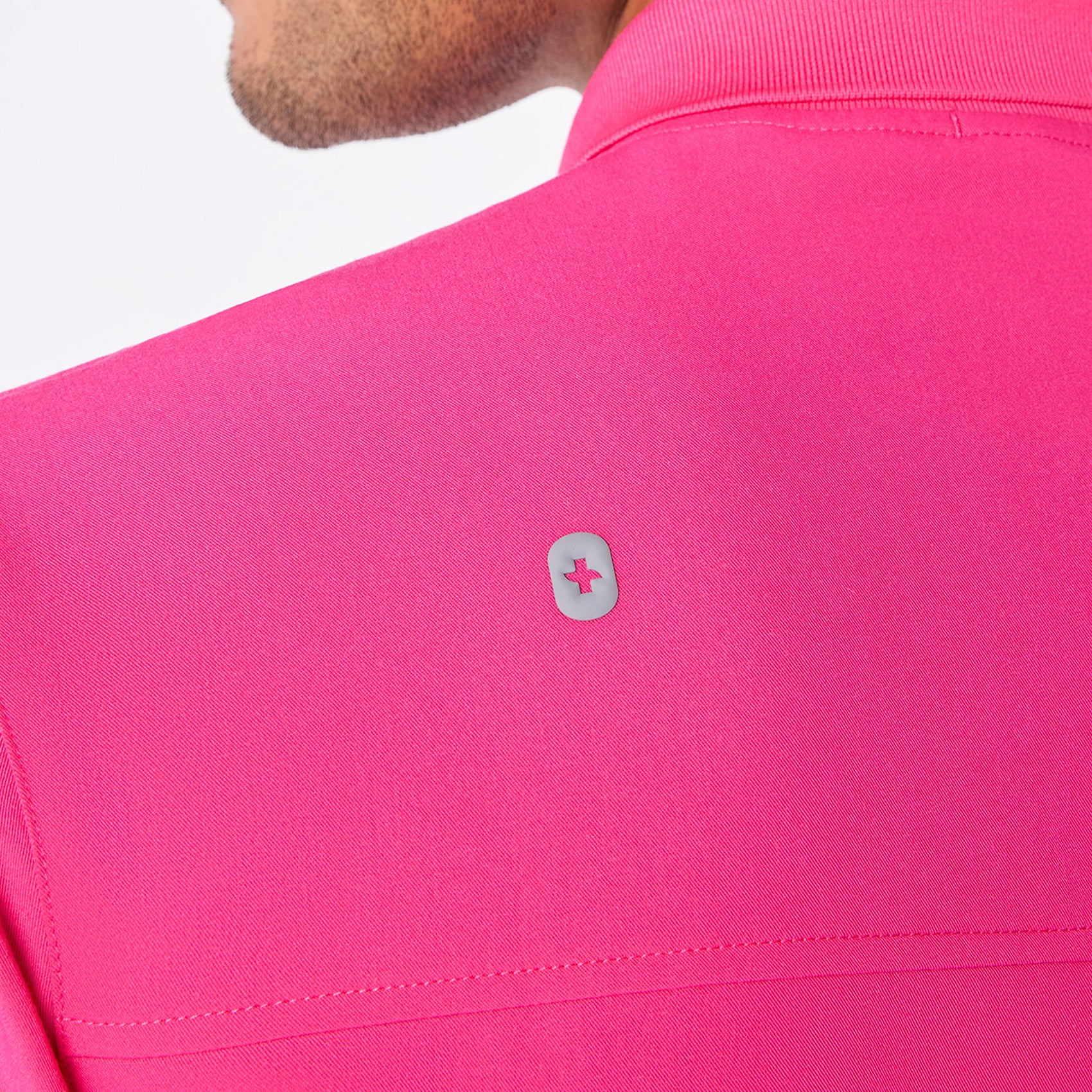 men's Shocking Pink Jasper Polo - Scrub Top - Image 5