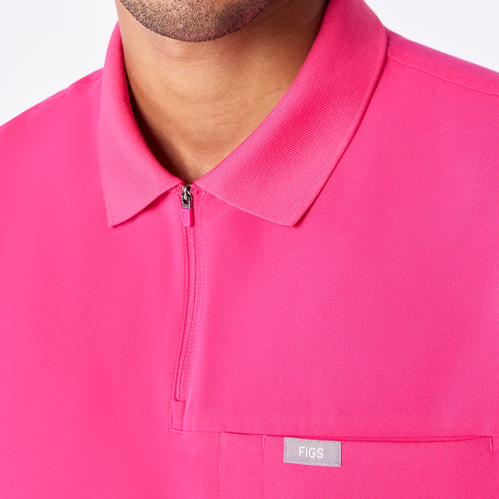 men's Shocking Pink Jasper Polo - Scrub Top - Image 7