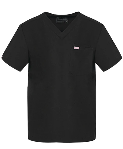 men's Black Leon™- Three-Pocket Scrub Top (3XL - 6XL) - Image 8