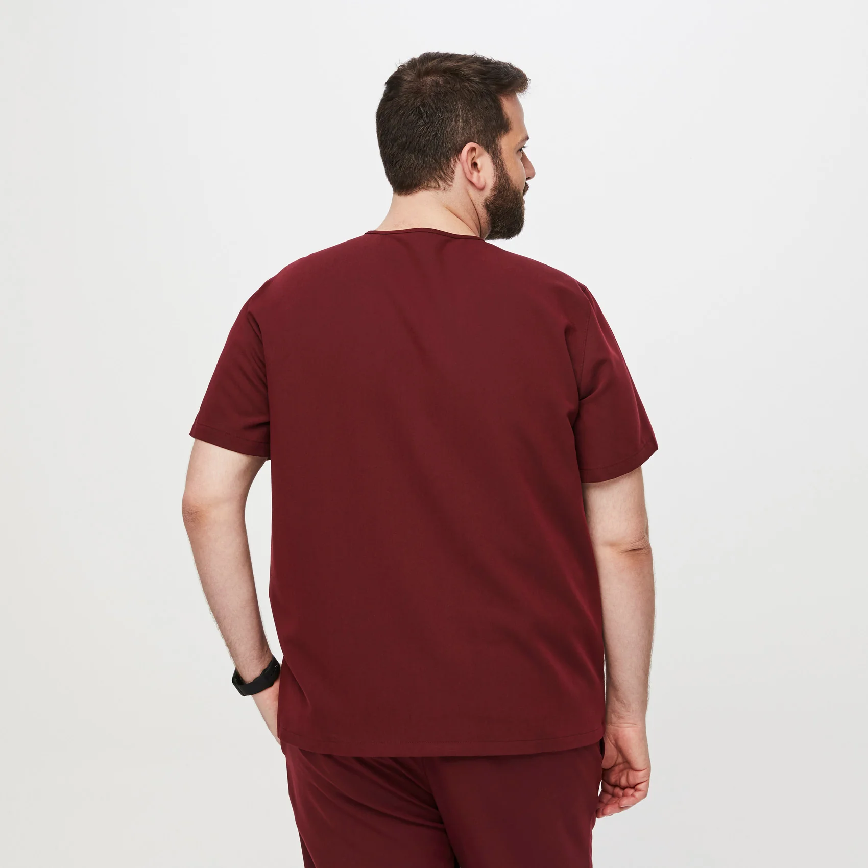 men's Burgundy Leon™- Three-Pocket Scrub Top (3XL - 6XL) - Image 5