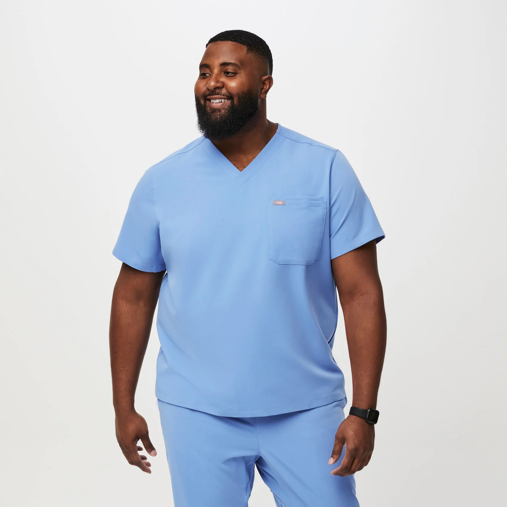men's Ceil Blue Leonā¢- Three-Pocket Scrub Top (3XL - 6XL)