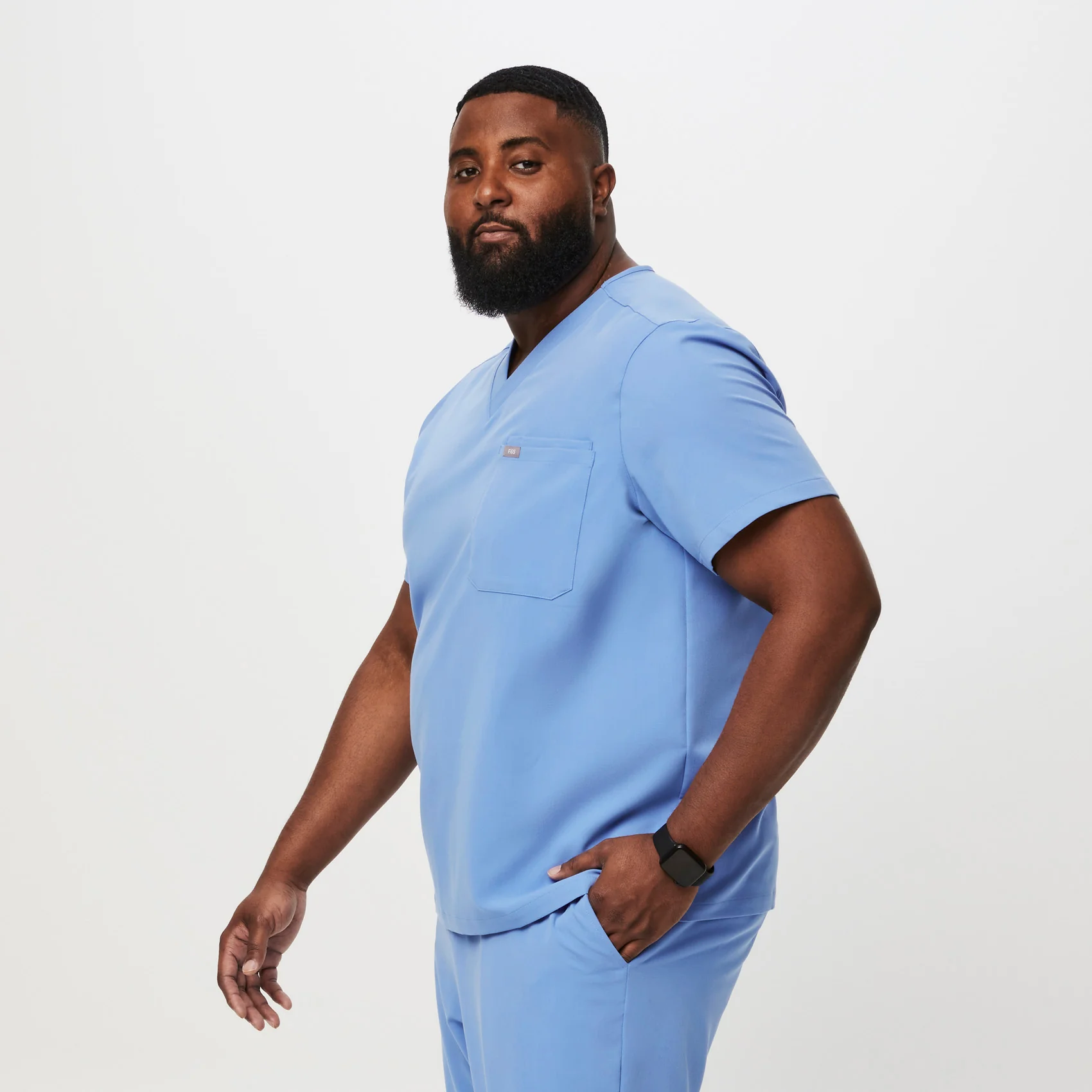 men's Ceil Blue Leonā¢- Three-Pocket Scrub Top (3XL - 6XL) - Image 3
