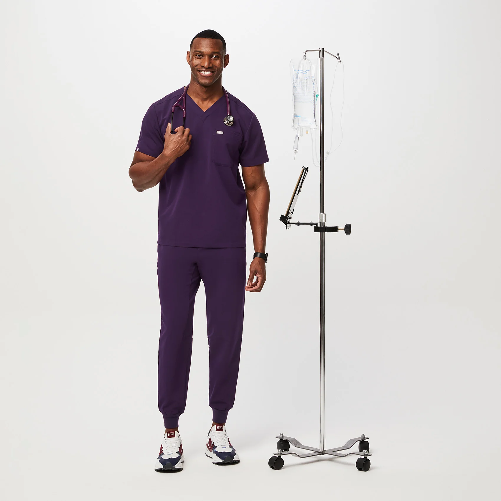 men's Purple Jam Leon™- Three-Pocket Scrub Top (3XL - 6XL) - Image 2