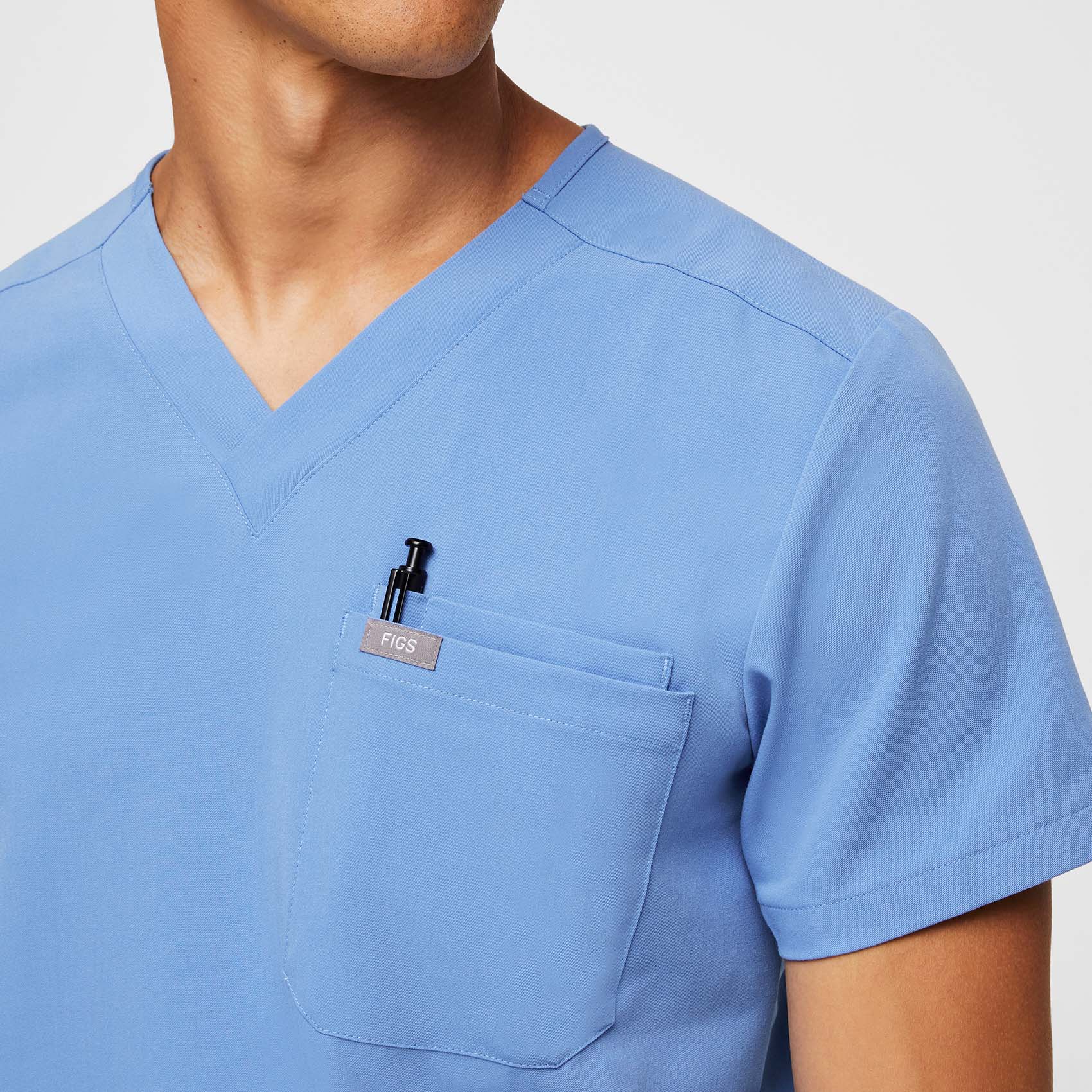 Men's Ceil Blue Leon™ - Three-Pocket Scrub Top - Image 6
