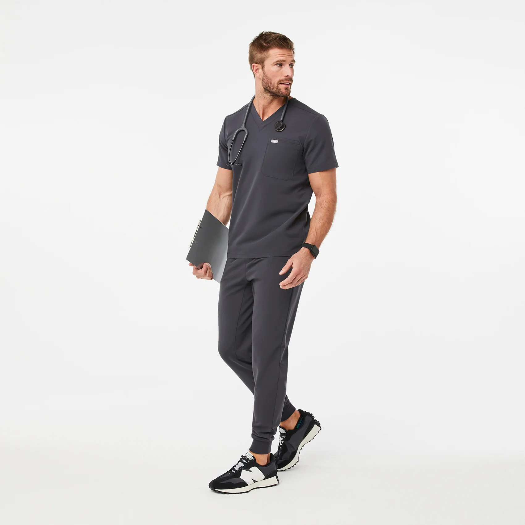 Men's Charcoal Leon™ - Three-Pocket Scrub Top - Image 2