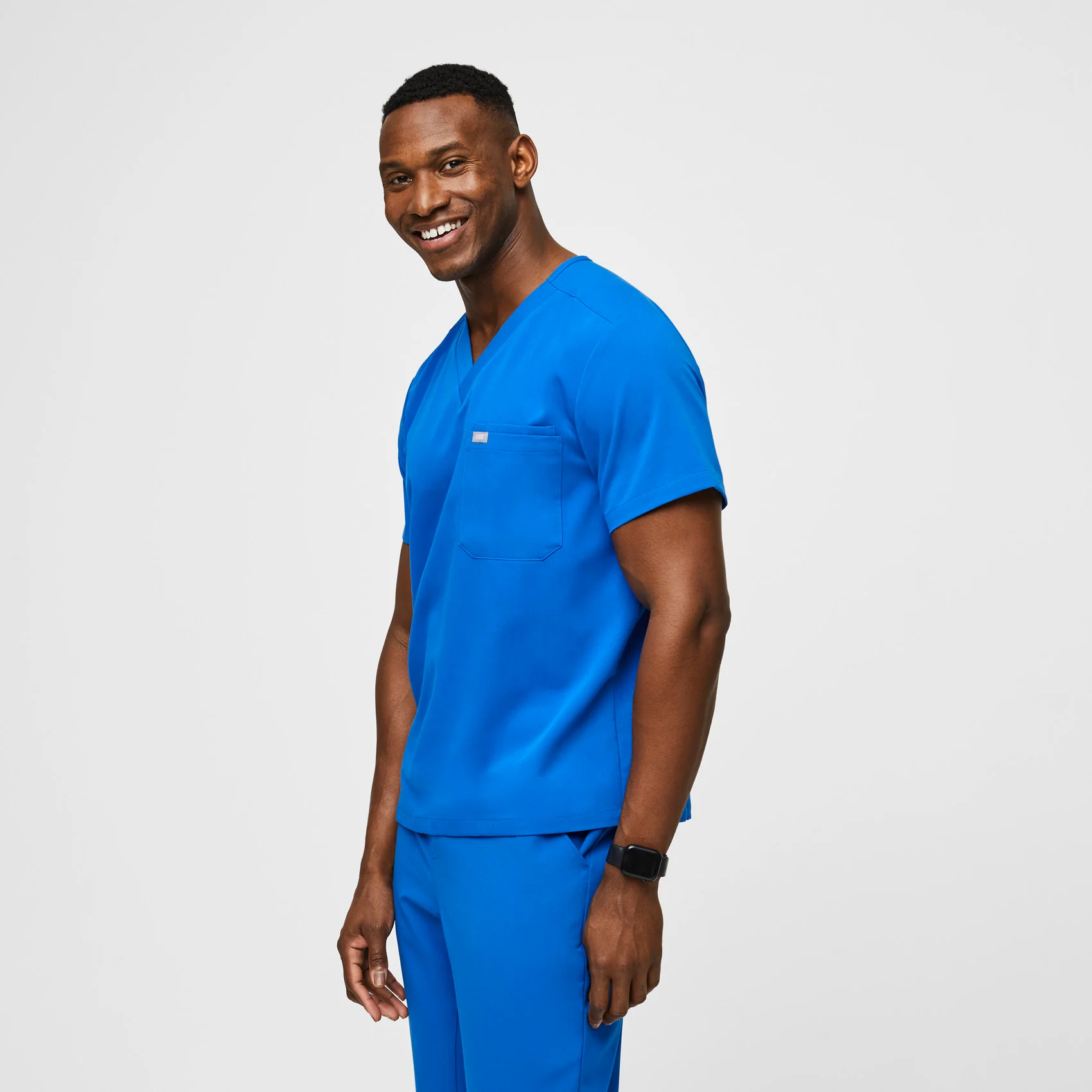 Men's Royal Blue Leon™ - Three-Pocket Scrub Top - Image 3