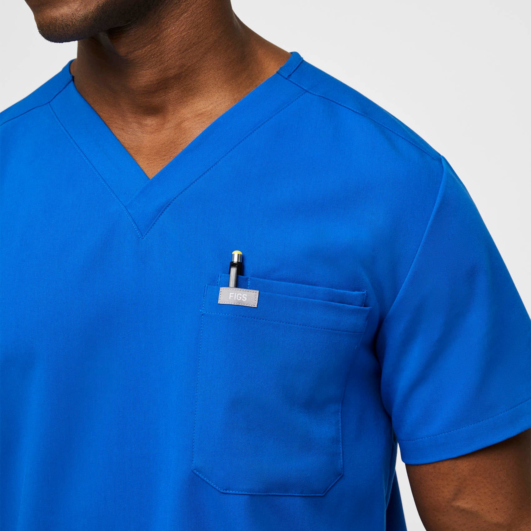 Men's Royal Blue Leon™ - Three-Pocket Scrub Top - Image 5