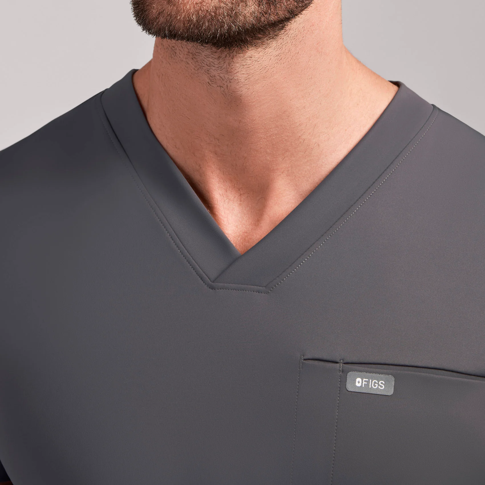 men's Charcoal Logan FORMx Slim V-Neck - Scrub Top™ - Image 8