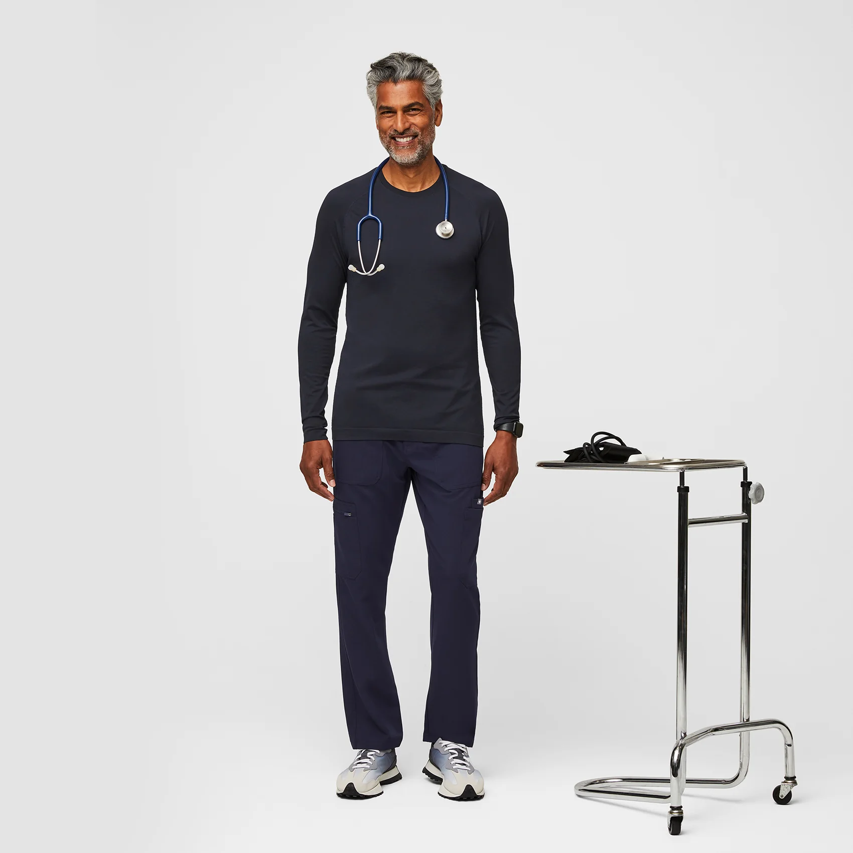 men's Navy Makato Seamless - Longsleeve Underscrub (3XL-6XL) - Image 2