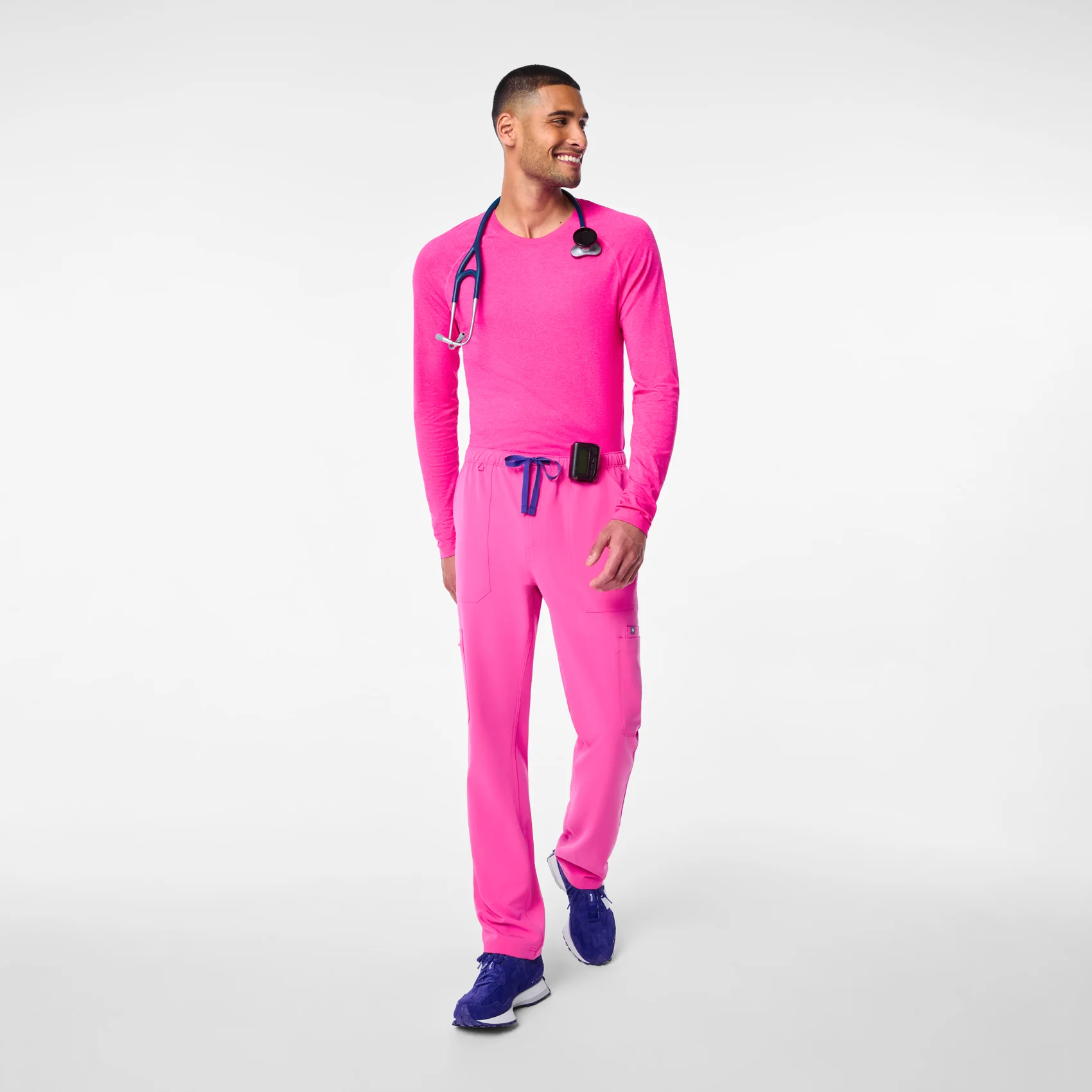 men's Rapid Response Pink Makato Seamless - Longsleeve Underscrub - Image 2