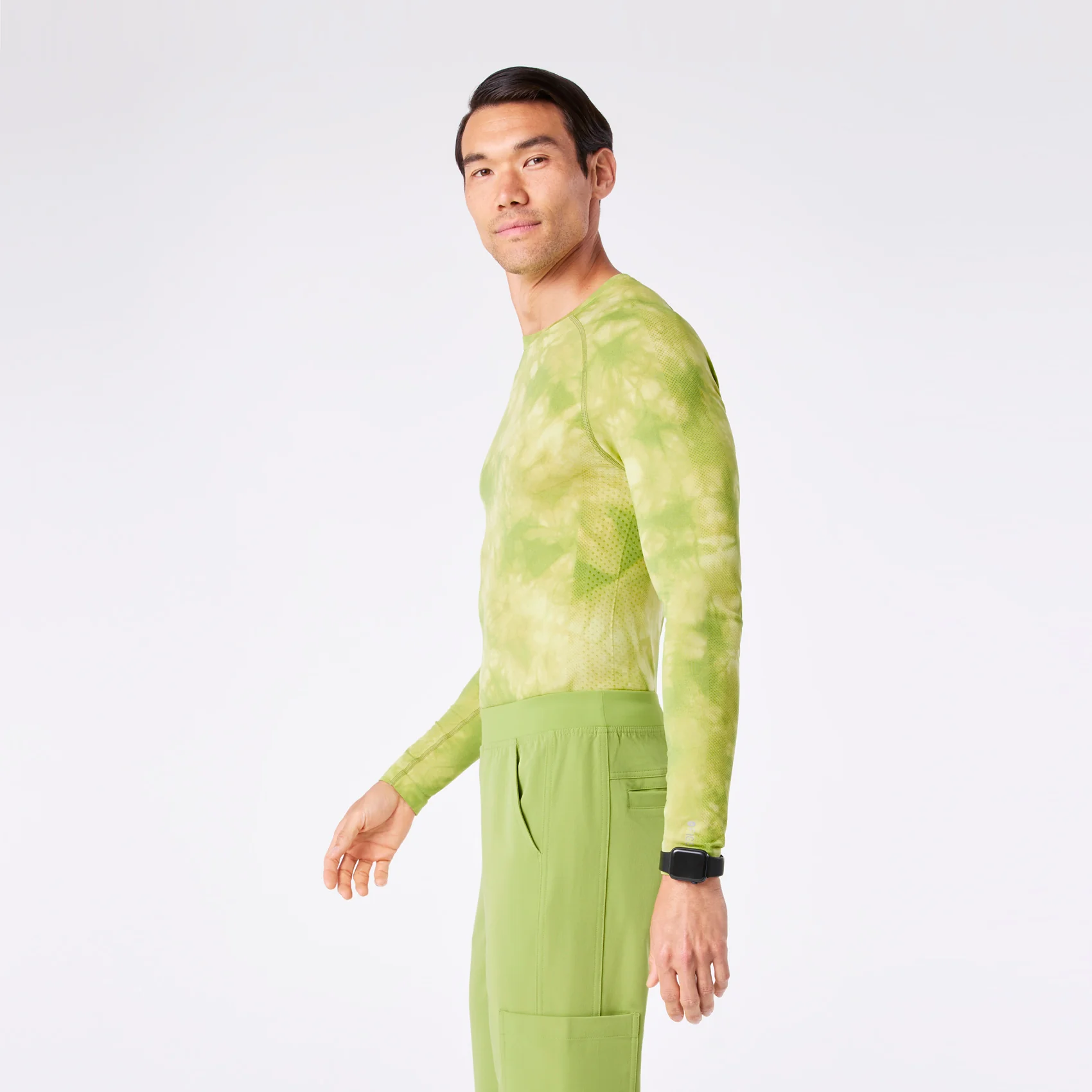 men's Tie Dye Matcha Makato Seamless - Longsleeve Underscrub - Image 3