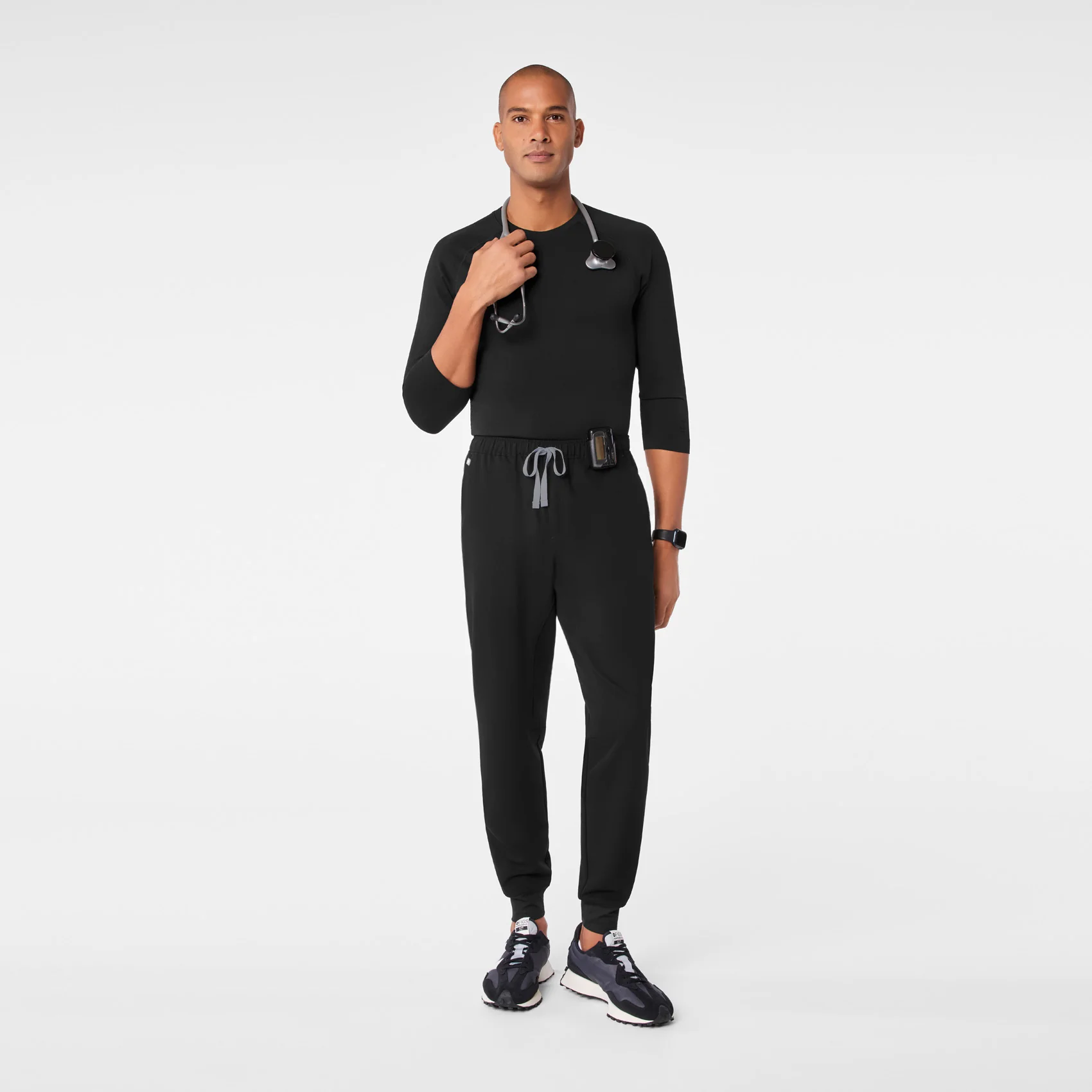 men's Black Makato Seamless ¾ Sleeve - Underscrub - Image 2