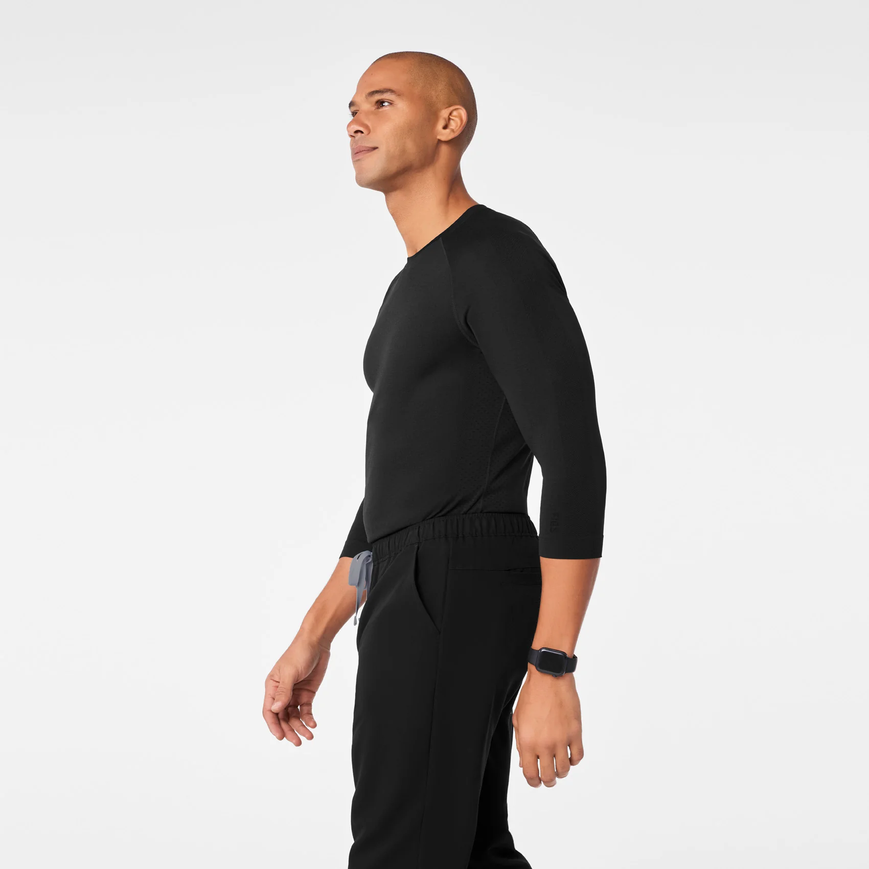 men's Black Makato Seamless ¾ Sleeve - Underscrub - Image 3