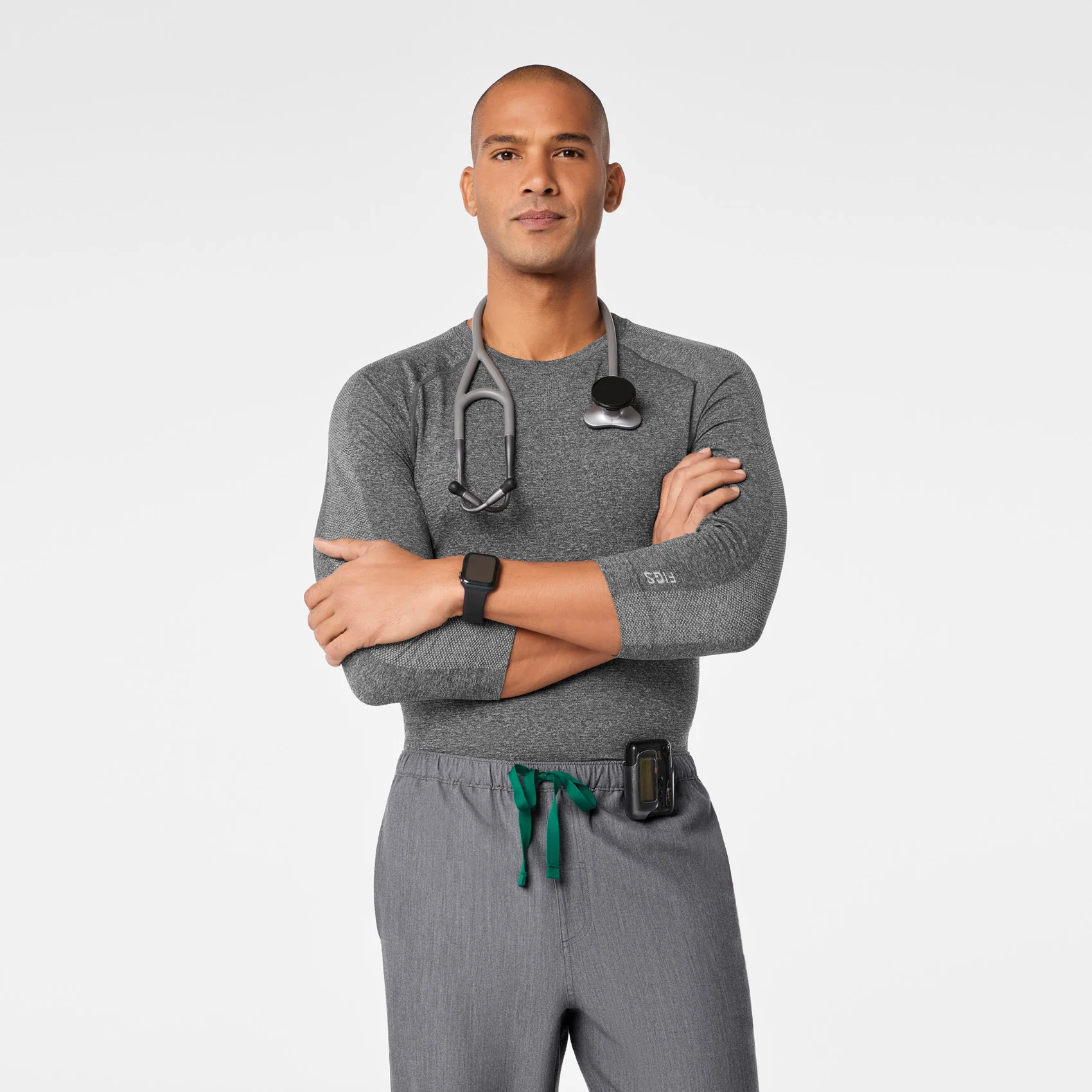 men's Graphite Makato Seamless ¾ Sleeve - Underscrub