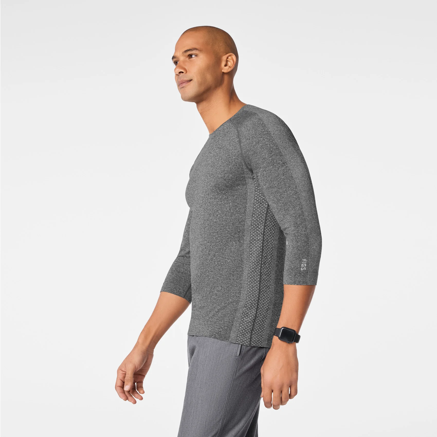 men's Graphite Makato Seamless ¾ Sleeve - Underscrub - Image 3