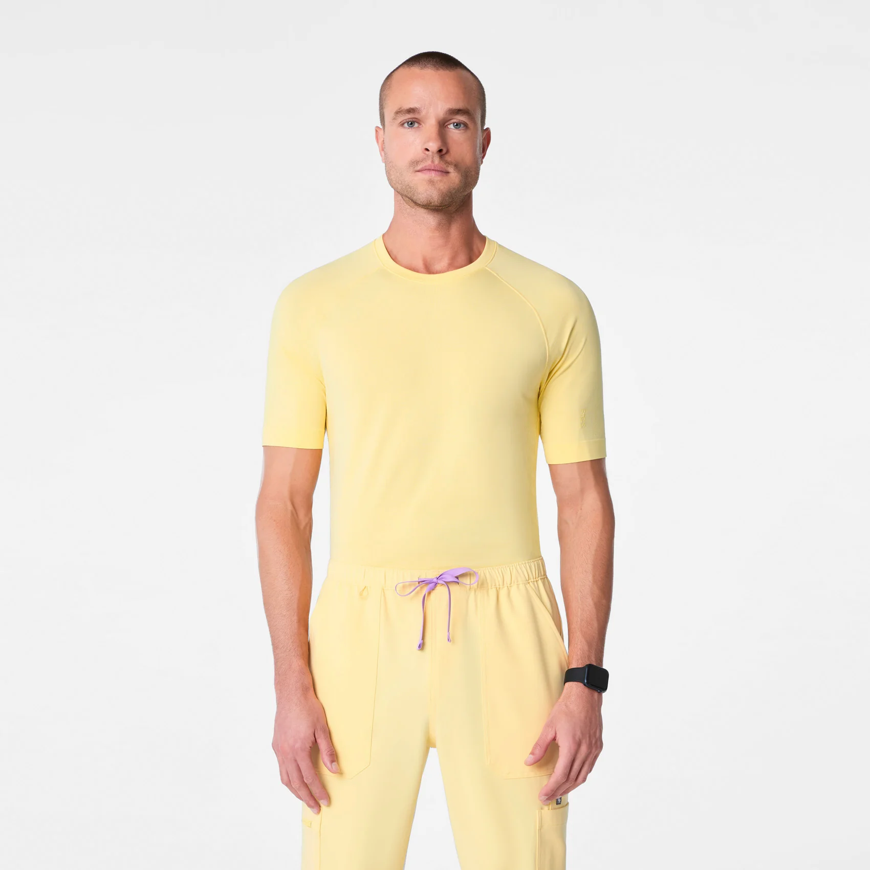 men's Butter Yellow Makato Seamless - Shortsleeve Underscrub